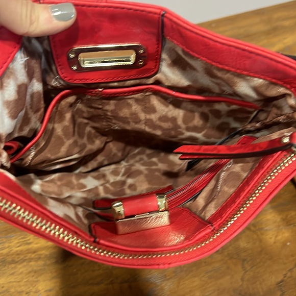 B Makowsky Red Leather Satchel - Picture 3 of 3